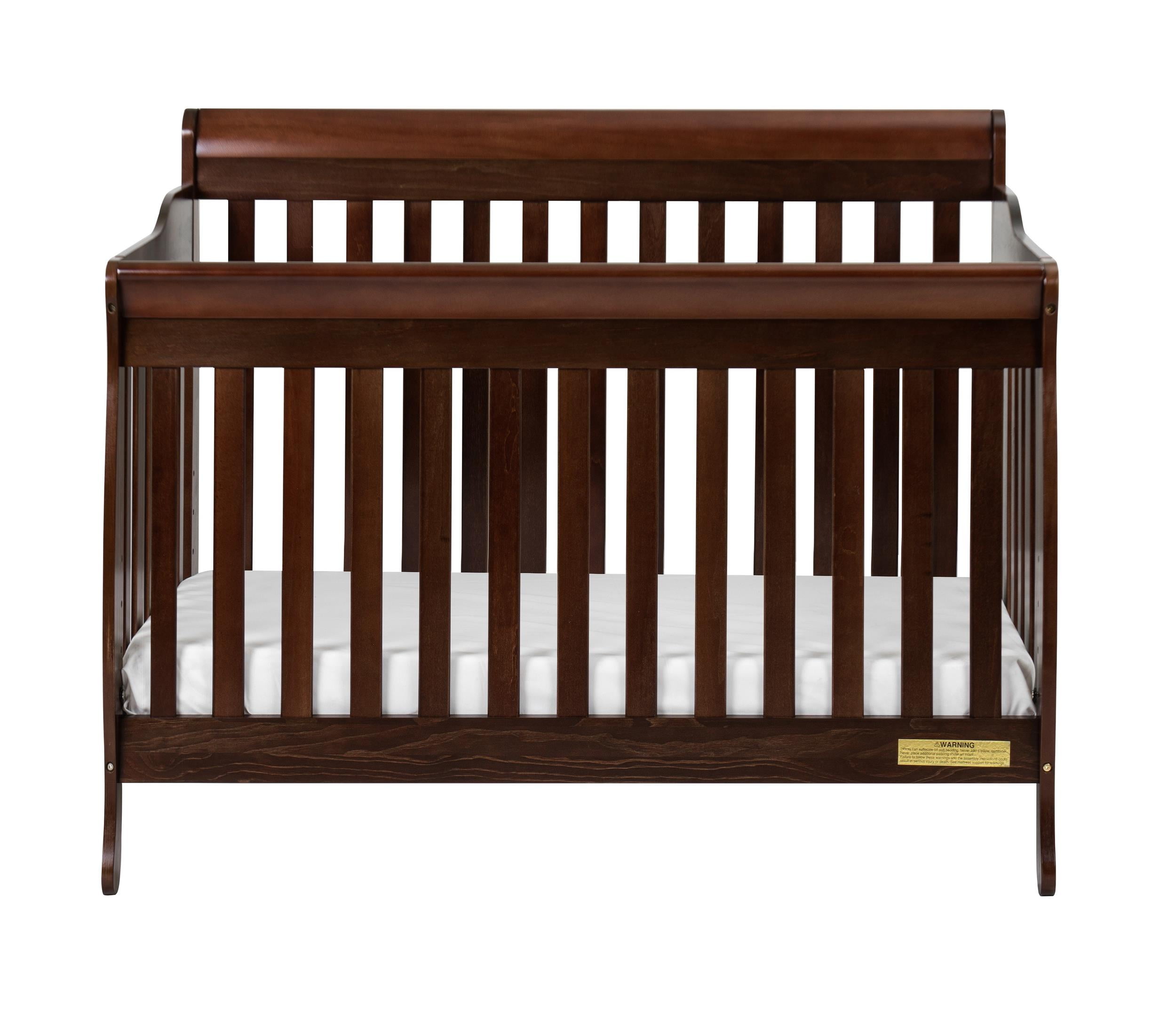 AFG Baby Furniture Alice 4-in-1 Convertible Crib with Toddler Guardrail Espresso