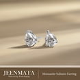 thumbnail image 3 of JeenMata 4 Carat Pear Cut Moissanite Minimalist Solitaire Stud Earrings in 18k White Gold Plating for Women, 3 of 11
