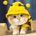 thumbnail image 4 of Striped Bee Cat Sweater Yellow Pet Clothing With Elastic Cuffs For Photos And Holidays, 4 of 8