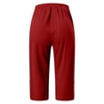 thumbnail image 4 of Capri Pants for Women Summer Solid Slim Trousers Pocket Side Slit 7/8 Length Casual Womens Pants Red S, 4 of 6