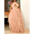 thumbnail image 2 of Lovelywholesale Women's Sexy Party Dress Gauze Flounce Plus Size Mesh Wedding Dress for Bride, 2 of 3
