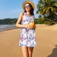 thumbnail image 3 of Lsque Butterflies in Pastel Pattern Summer Dresses for Women – Sleeveless T-Shirt Swing Sundress, Perfect for the Beach and Casual Days, 3 of 7