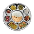 thumbnail image 3 of 9 Compartment Silver Disposable Party Thali Plates by Poojabazar (50 Pack), 3 of 7
