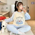 thumbnail image 4 of Conjunto de ropa de dormir para niños de lana de Coral grueso para niños y niñas, ropa para el hogar, conjunto de pijamas para niños de estilo invernal de Chi continental, 4 of 5