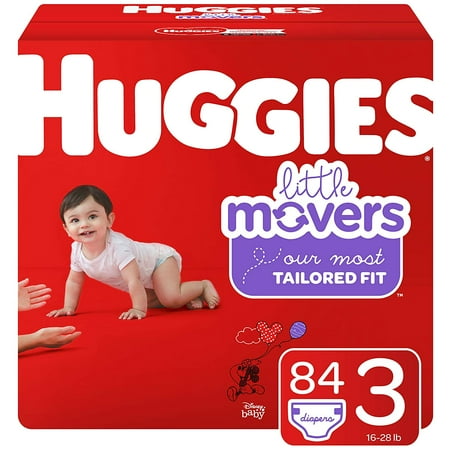HUGGIES Little Movers Diapers, Size 3, 84 Count - Save (Best Diapers For The Money)