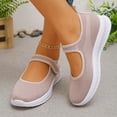 thumbnail image 4 of Alkepwun Walking Shoes Women Mesh Breathable Chunky Sole Plus Size Hook Loop Slip On Shoes Casual Comfort Lightweight Non Slip Round Toe Flat Roman Sneakers, 4 of 9