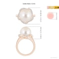 thumbnail image 5 of ANGARA Freshwater Cultured Pearl Overlapping Halo Ring in 14K Rose Gold for Women | June Birthstone, Birthday, Anniversary, Jewelry Gift for Women | Pearl Ring, 5 of 8
