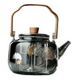 thumbnail image 3 of Tetera de vidrio para estufa, té de Kung Fu transparente de 1L con mango seguro con infusor extraíble para el hogar, Picnic, familia, interior, 3 of 9