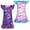 A03360-Blue+A03359-Pink, variant on 2 Pcs Summer Girl Unicorns Nightgown Mermaids Cartoon Pajamas Dress for Kids Teenager Night Dress Baby Nightdress Cute Children Clothing 5-6 Years 120 CM