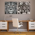 thumbnail image 2 of Empire Art Direct King of the Jungle Lion & Eye of the Tiger Frameless Free Floating Tempered Glass Panel Graphic Wall Art, 38" x 38" each, Ready to Hang, 2 of 7