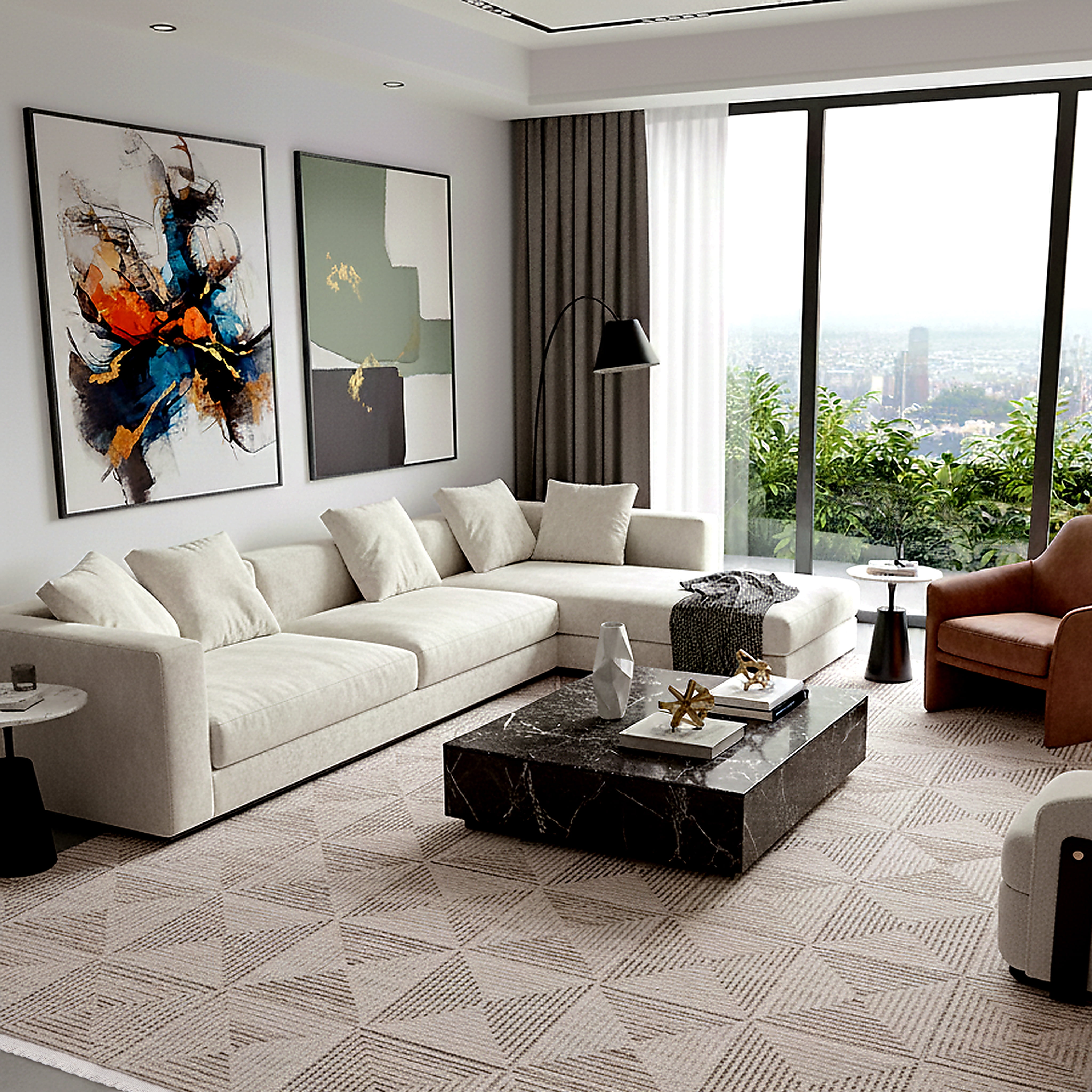 Safavieh Whisper Darrell Geometric Area Rug, Beige/Ivory, 8' x 10'