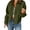 #3 long sleeve_Army Green, variant on Women's Vintage Corduroy Cropped Shacket - Lapel Button Down Short Jacket with Flap Pockets, Soft Warm Fall Winter Outerwear