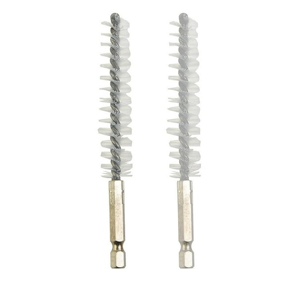 2pcs 15mm Nylon Drill Brushes Tube Cleaning Brushes 1/4Inch Hex Shank Tube Cleaning Brush for Electric Drill, Polishing Brush for Pipe Cleaning, A