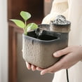 thumbnail image 2 of veasfak Hydroponic Plants Vase Tabletop Landscape Waterfall Desktop Home Office Brown, 2 of 9