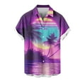 thumbnail image 4 of HONHUZH Mens Shirts Clearance Hawaiian Shirt Short Sleeves Printed Button Down Summer Beach Shirts Tops, 4 of 6