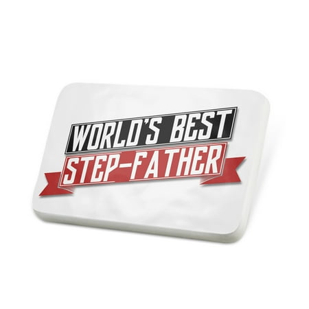 Porcelein Pin Worlds Best Step-Father Lapel Badge – NEONBLOND