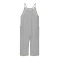 thumbnail image 4 of Little Girls Rompers Sleeveless Spaghetti Strap Jumpsuit Pockets Solid Color Loose Overalls Girls Jumpsuits 6T-7T, 4 of 5