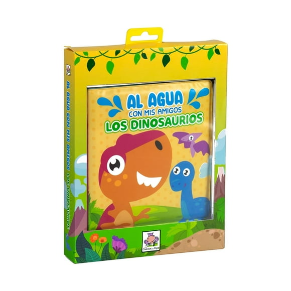 Libro infantil para la hora del baño: Al agua con mis amigos: Los dinosaurios Blanco