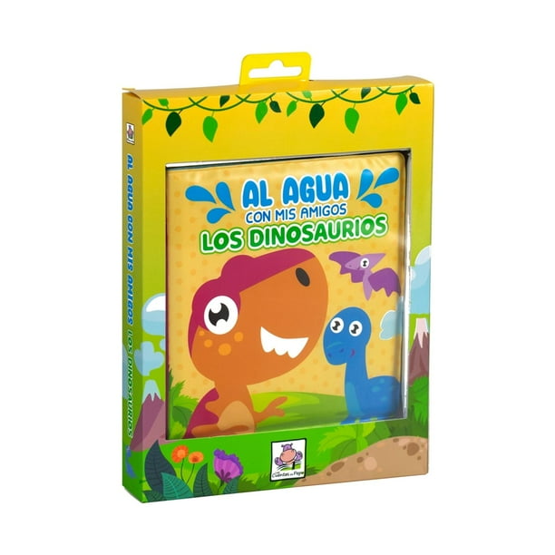 Libro infantil para la hora del baño: Al agua con mis amigos: Los dinosaurios Blanco