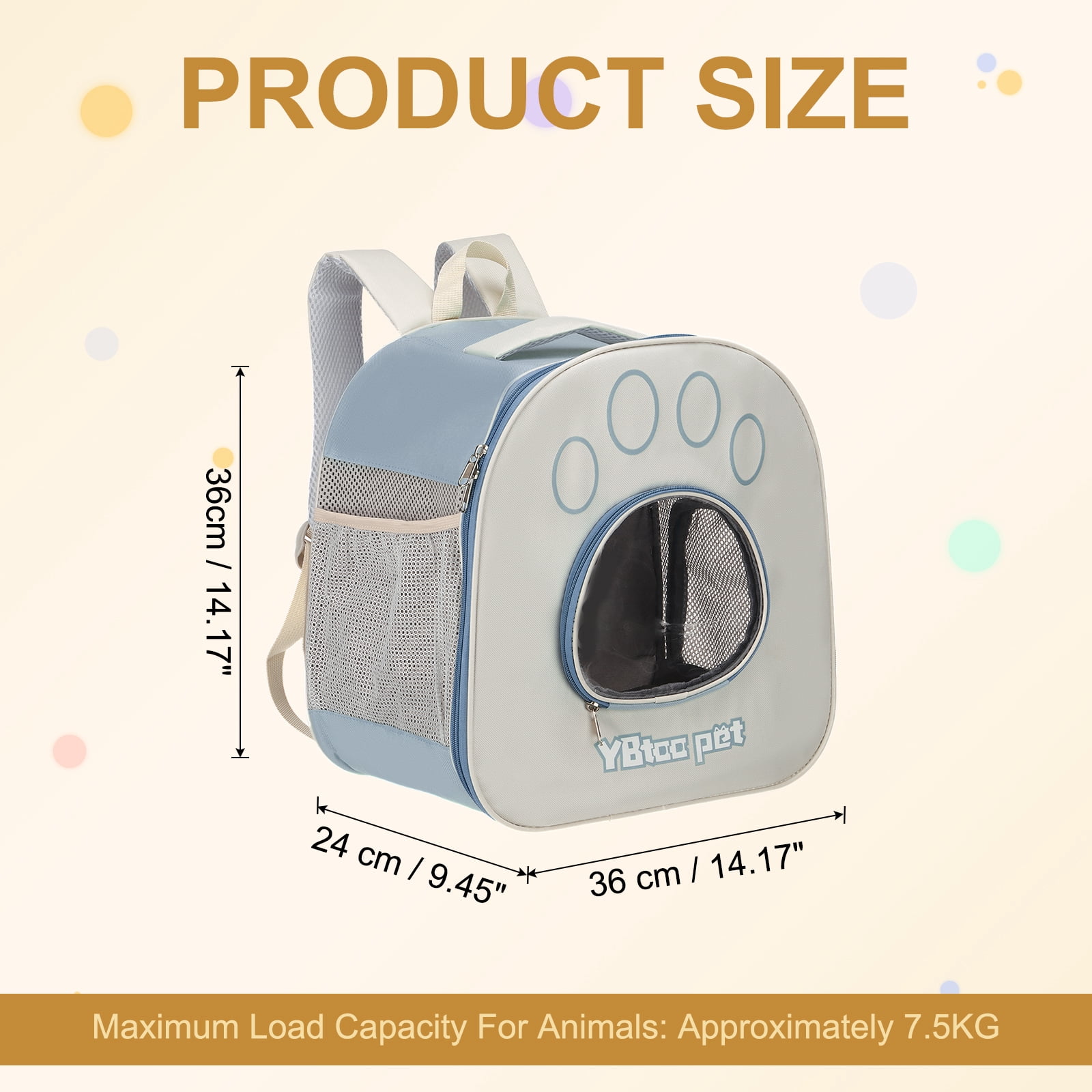 Uxcell Pet Portable Travel Backpack Carrier for Small Large Cat Uxcell Pet Dog, Dark Blue