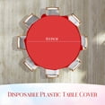 12 Pack Christmas Round HHA1 Disposable Tablecloth, Red White Plastic