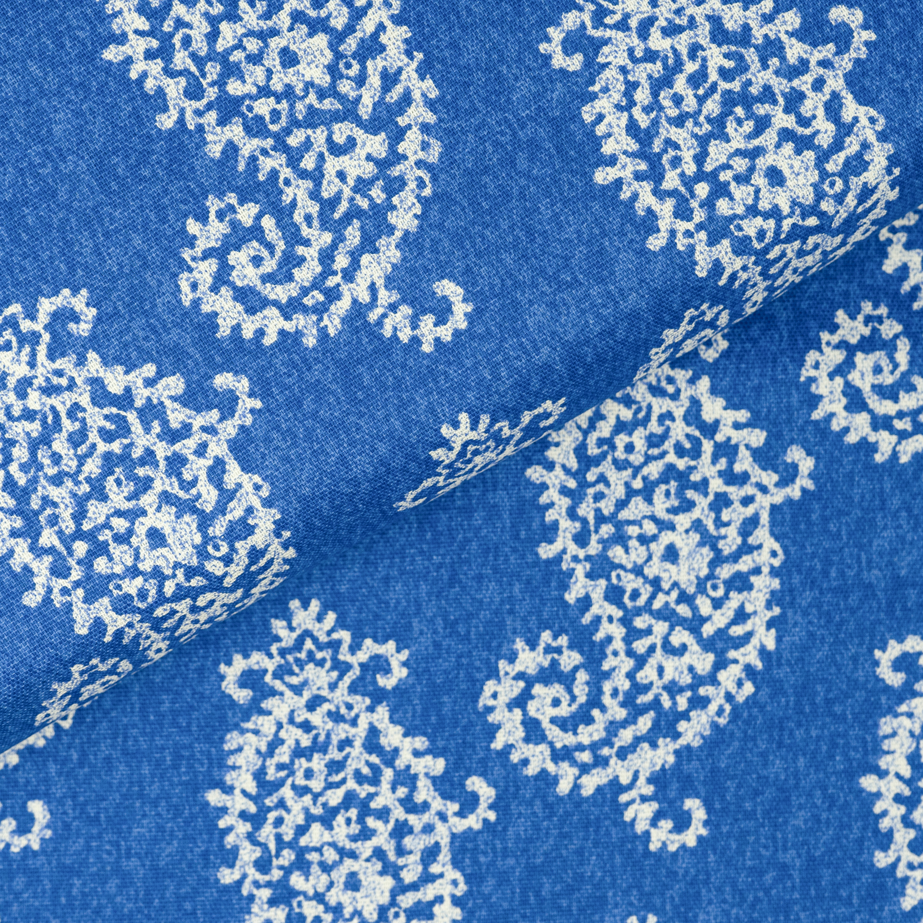 Waverly Inspirations 45" 100% Cotton Paisley Printed Sewing & Craft Fabric By the Yard, Blue and White