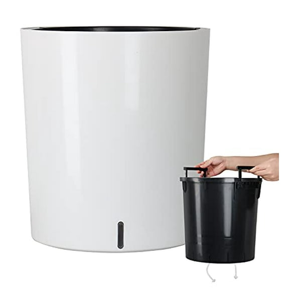 SAROSORA Large Round Self Watering Planter Pot 12.5'' for Home Garden Patio Tall Tree
