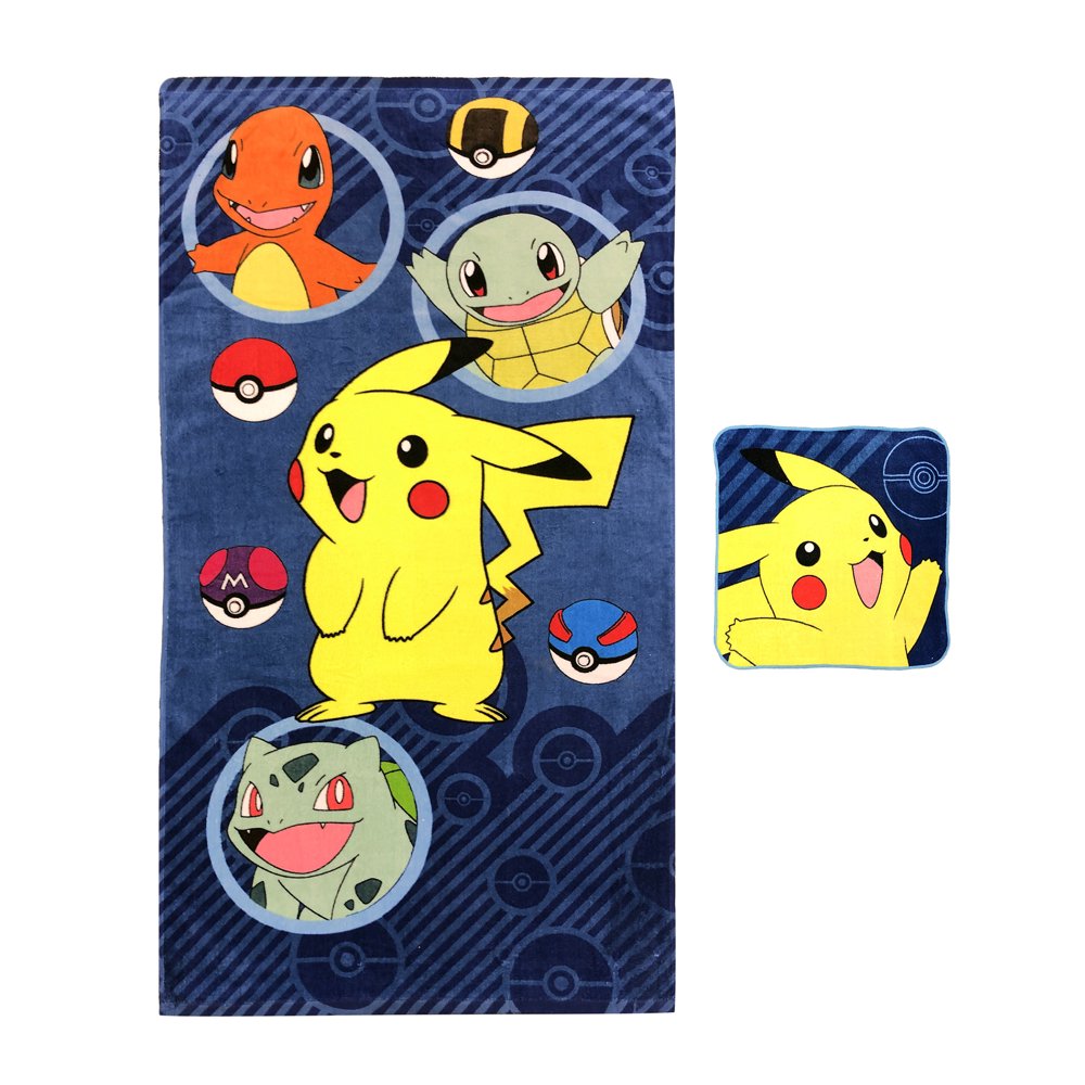 Pokemon Kids 2Pc Bath Towel and Wash Cloth Set, 1 Set Each Walmart