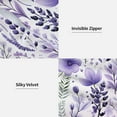 thumbnail image 2 of 2Pcs Purple Floral Throw Pillow Case, Cute Lavender Flower Art Decor Pillow Covers, Bedroom Living Room Cushion Cover for Couch Sofa Bed, 18'''' x 18'''', Purple Floral-2, 2 of 6