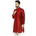 thumbnail image 6 of SKAVIJ Men's Art Silk Embroidery Long Shirt Top Indian Wedding Dress Only Kurta Red, X-Large, 6 of 6
