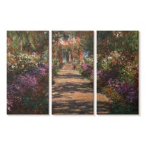 Elephant Stock A Pathway In Monet's Garden Giverny Wall Art - Horizontal Multi Panel Canvas - Lobby Wall Decor - Hobbies And Lifestyle Multi Panel - Gray And Purple Decor By Claude Monet - 23" x 14"