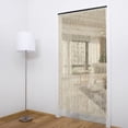 thumbnail image 6 of Retro Wood and Bamboo Beaded Curtain Fly Screen for Bath Bedroom Porch Doorway Divider,Beige, 6 of 16