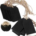 thumbnail image 3 of 40pcs Wooden Chips Square Wooden Sheets Mini Hanging Slices Decoration DIY Crafts Party Decor (Black ), 3 of 3