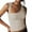 Beige, variant on Ladies Tops Bed Top Women's Solid Color Asymmetric Neckline Backless Crop Top Slim Fit Vest for Outerwear