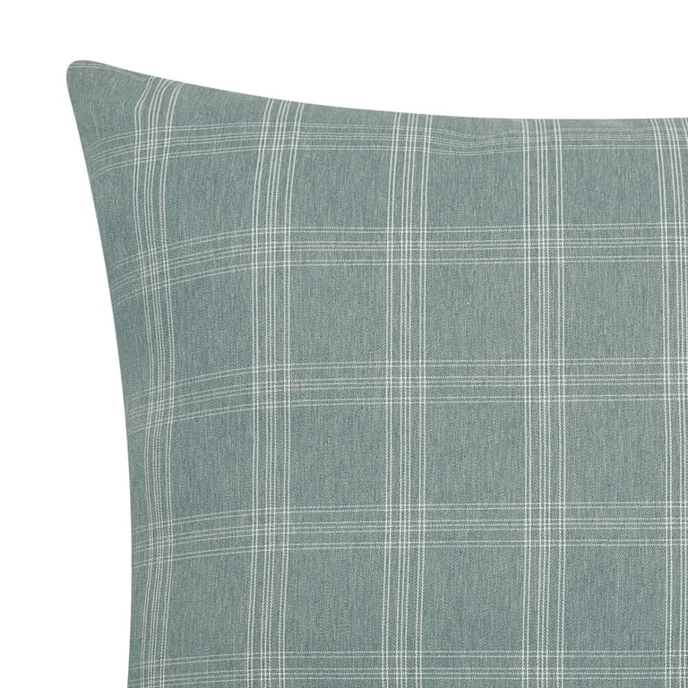 Green Plaid 18x18 Hand Woven Filled Pillow - Foreside Home