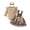 Khaki, variant on Hauaitttt Girls Short Sleeve Ribbed Romper Bodysuit Bowknot Plaid Suspender Skirts Outfits Clothes for Girls