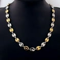 thumbnail image 3 of 7-40" Stainless Steel Silver Gold Coffee Beans Chain Men Women Necklace 7/9/11mm, 3 of 6