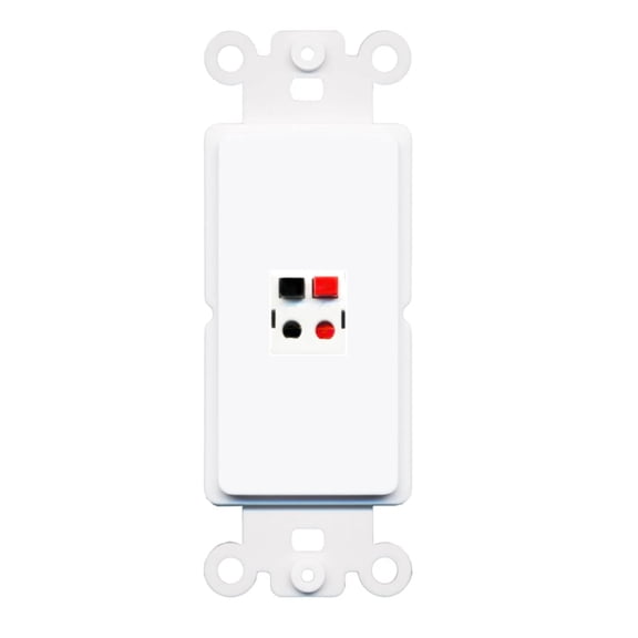 RiteAV - Speaker Jack Port Wall Plate Decorative (Rocker) White