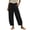 Black, variant on ibiyuan Business Casual Pants for Women Elastic Waist Palazzo Pants Loose Fit Women Trousers Drawstring Cotton Lounge Pants Women with Pockets