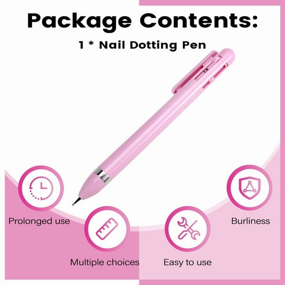 4 in 1 Nail Dotting Pen Nail Drill Point Nail Tools DIY Manicure Nail Supply Pink