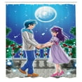 thumbnail image 3 of Ambesonne Anime Shower Curtain, Romantic Manga Couple, 69"Wx70"L, Multicolor, 3 of 5
