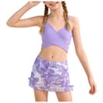 thumbnail image 3 of Yindaity Girls Bathing Suits Girls Coral Reef Beach Sport Wrap Around Bikini 2-Piece Swimsuit(Purple,8-9 Years), 3 of 7