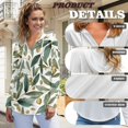 thumbnail image 6 of DISNIMO Leaf Printed Hoodies for Women Waffle Sweatshirts Long Sleeve Pullover Tops V Neck Hooded Sweatshirt for Daily Wear, S, 6 of 7