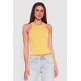thumbnail image 2 of Women's Seamless Rib Knit Cropped Racerback Tank Top, 2 of 4