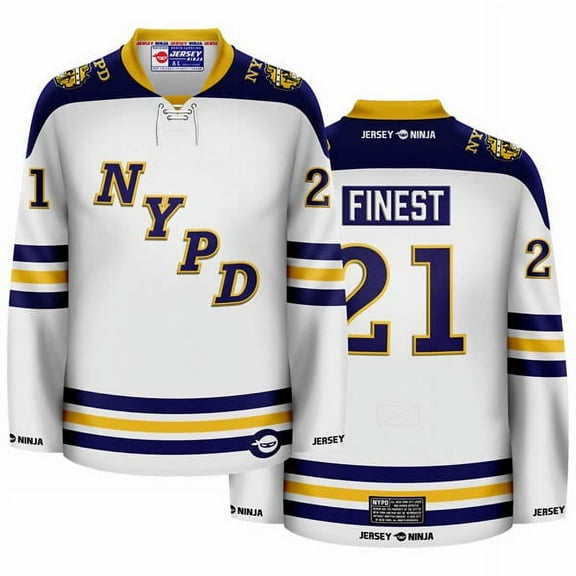 NYPD Wordmark White Hockey Jersey