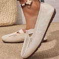 thumbnail image 6 of Miluxas Knit Flats for Women Round Toe Casual Flat Shoes Soft Comfort Lightweight Walking office Mary Jane Shoes Beige 7.5(40), 6 of 7