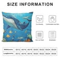 thumbnail image 5 of JEUXUS  Cartoon Cute Marine Animals Throw Pillow Covers 1Pcs Fish Dolphin Octopus Decorative Pillowcase for Sofa Bed Chair Underwater World Cushion Cover Summer Ocean Outdoor Pillows Covers, 5 of 5