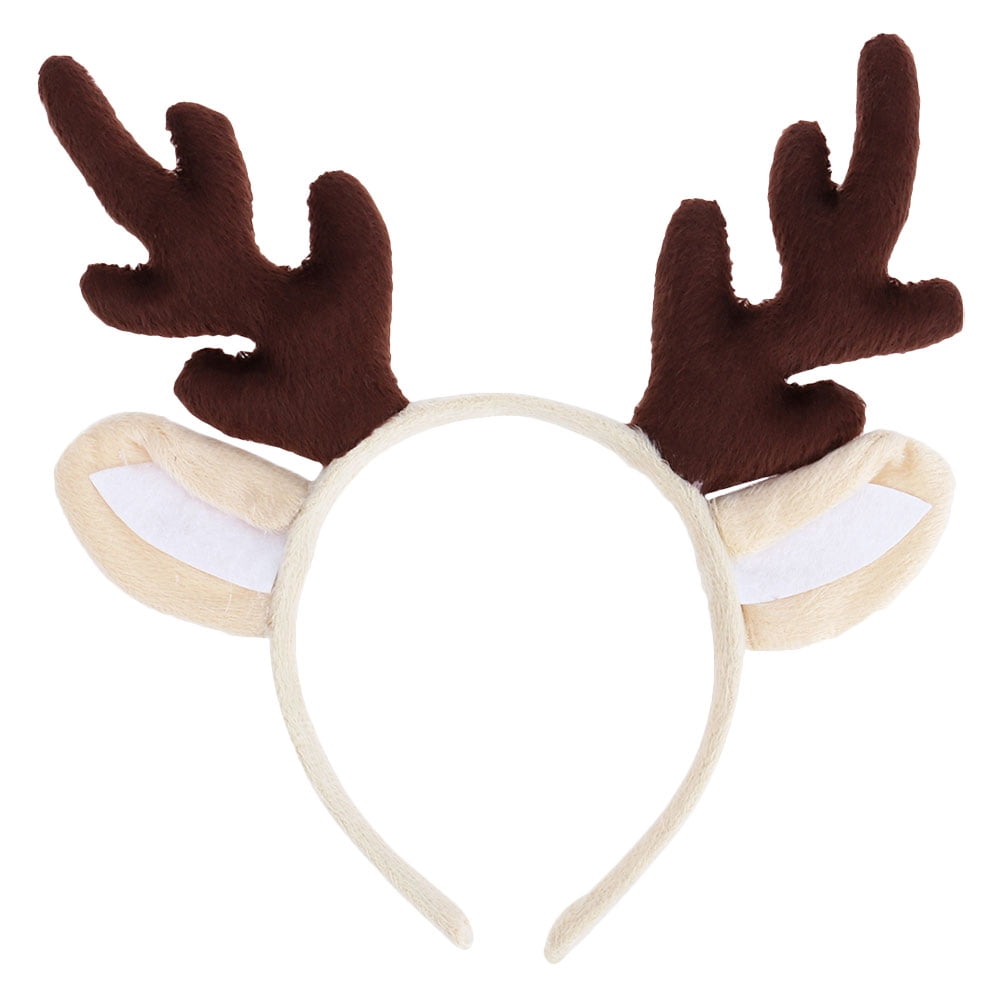 Diadema De Astas De Reno Para Navidad - Tela Suave, Diseño Lindo, Ideal Para Fiestas, Cosplay Y Decoración Navideña