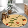 thumbnail image 3 of Ladybugs Eucalyptus Round Area Rug 3.3Ft Washable Circle Rugs for Dining Room Table, Spring Botanical Leaves Yellow Non-Slip Carpet Floor Mats Indoor Outdoor Carpet Runner Aesthetic Home Decor, 3 of 8