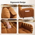 thumbnail image 6 of TROPOW Rocking Chair, Teddy Upholstered Glider Rocker, Nursery Glider Rocker with Wood Legs & Dual Side Pockets, Nursery Rocking Chair for Living Room, Bedroom, 6 of 10